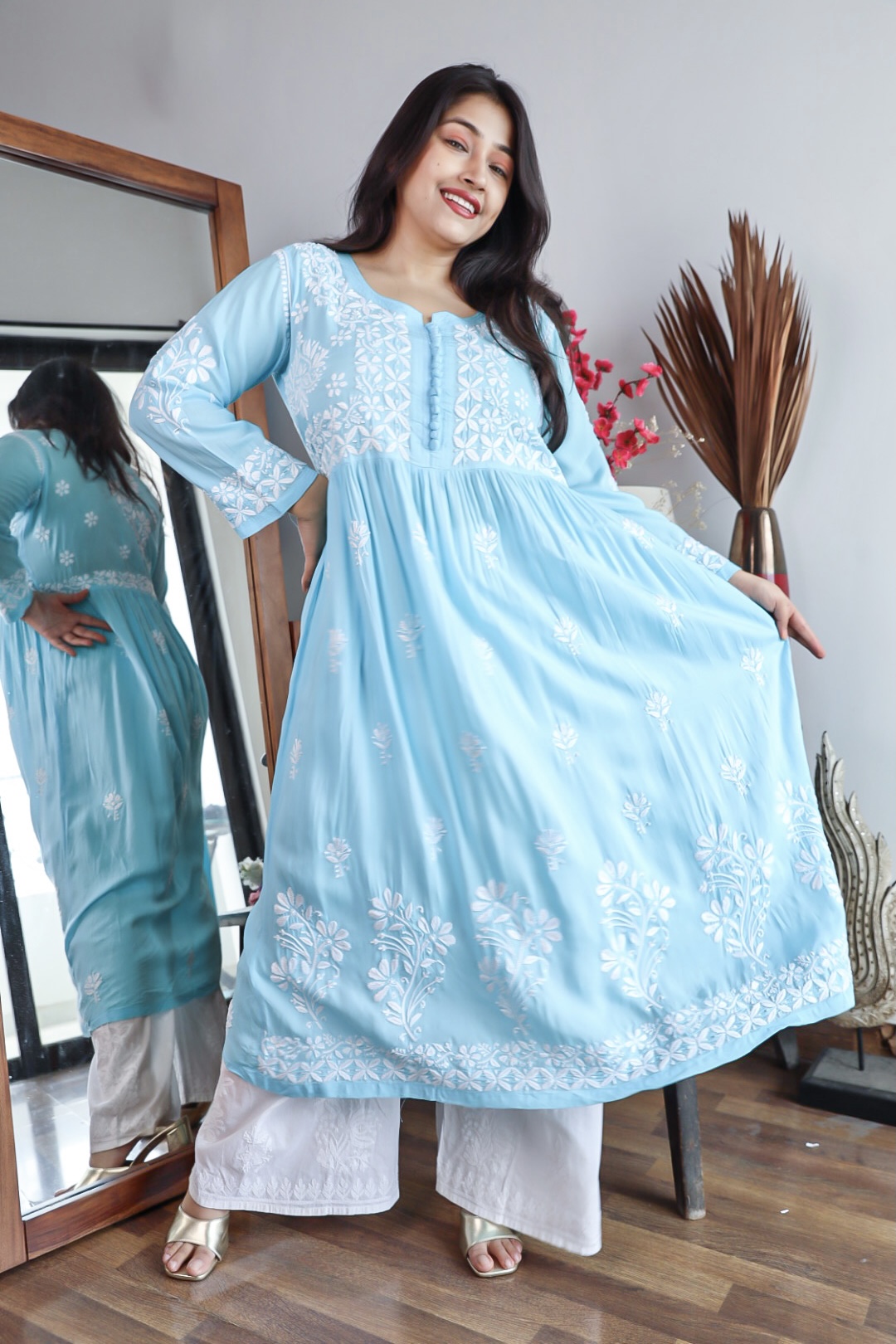 7 Chikan dress ideas | dress, kurti designs party wear, anarkali frock-mncb.edu.vn
