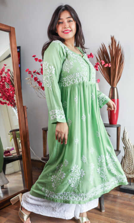 Full Sleeve Design Frock Style Kurtis at Rs 699 in Surat | ID: 26246959230